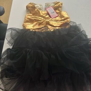Little Girl Black and Gold dress